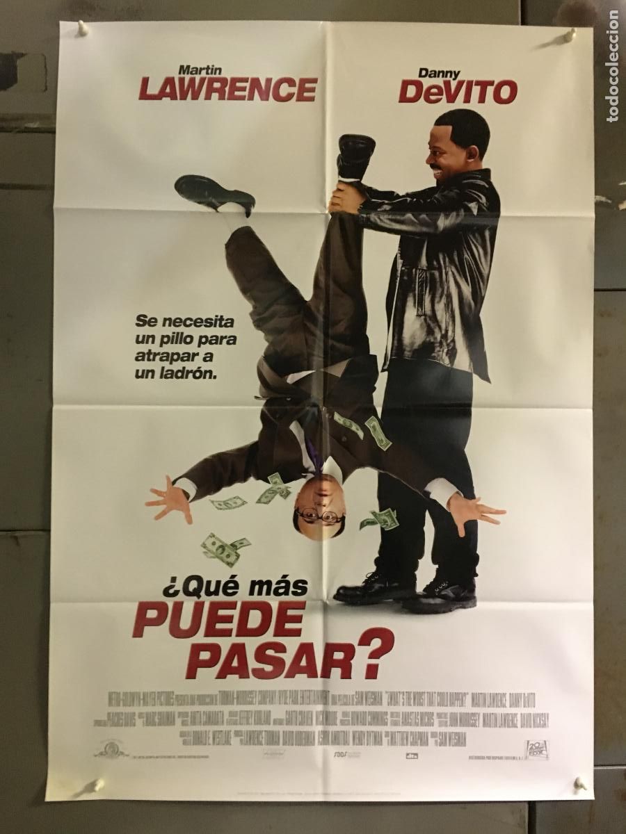 Cine: AFL62 QUE MAS PUEDE PASAR MARTIN LAWRENCE DANNY DeVITO POSTER ORIGINAL 70X100 ESTRENO