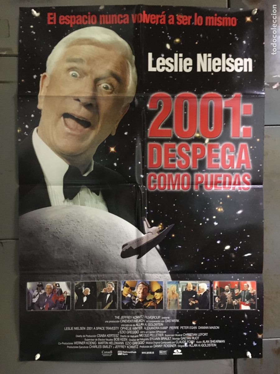 Cine: AFL67 2001 DESPEGA COMO PUEDAS LESLIE NIELSEN POSTER ORIGINAL 70X100 ESTRENO