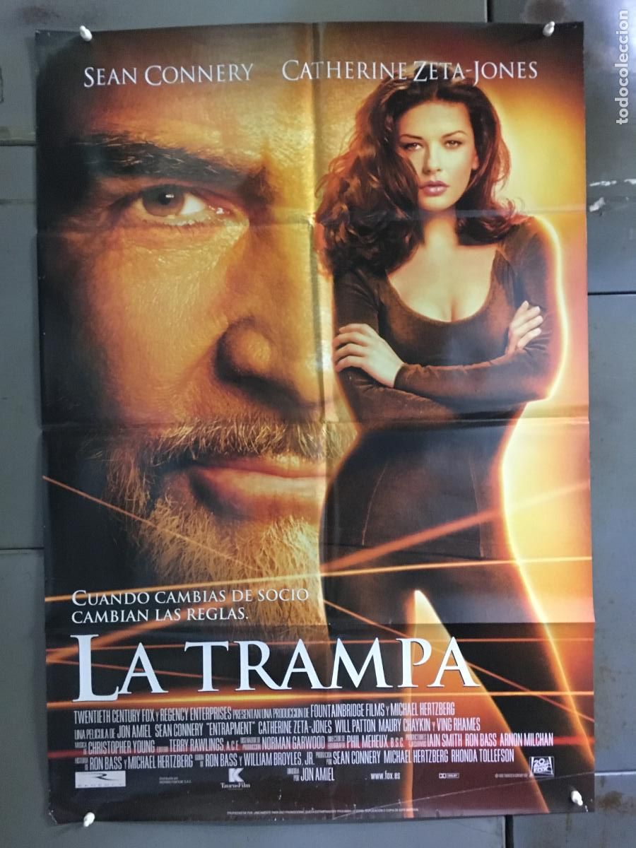 Cine: AFL85 LA TRAMPA CATHERINE ZETA JONES SEAN CONNERY POSTER ORIGINAL 70X100 ESTRENO