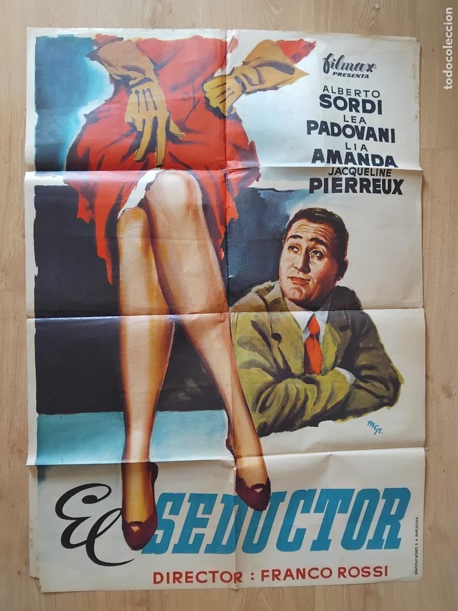 Cine: EL SEDUCTOR ALBERTO SORDI FRANCO ROSSI. CARTEL DE CINE POSTER ORIGINAL. 100 X 70 CM