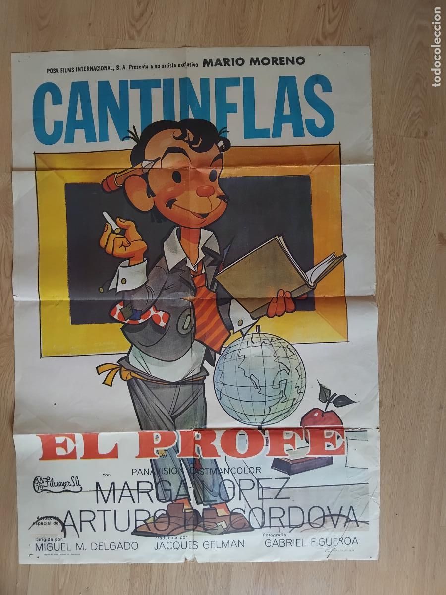 Cine: CANTINFLAS EL PROFE CARTEL DE CINE POSTER ORIGINAL. 100 X 70 CM