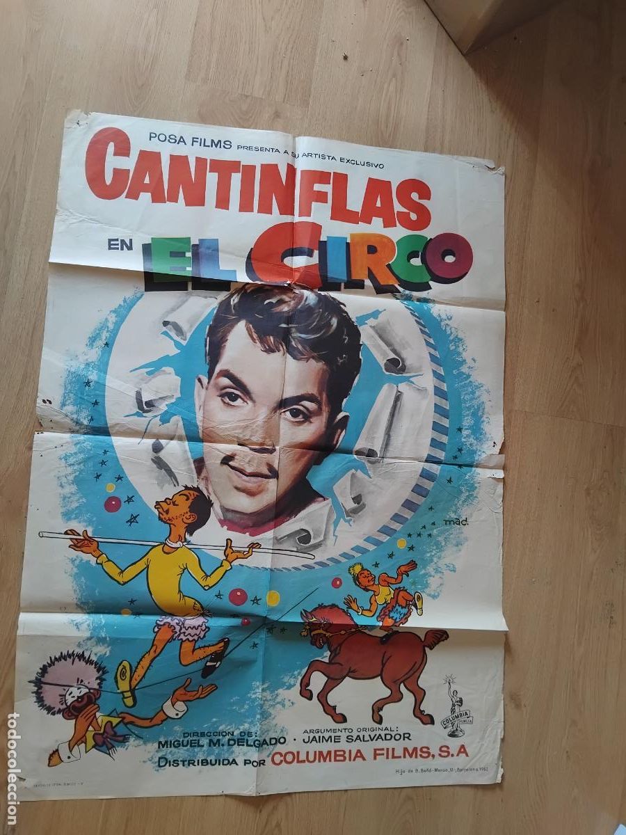 Cine: CANTINFLAS EN EL CIRCO. CARTEL DE CINE POSTER ORIGINAL. 100 X 70 CM