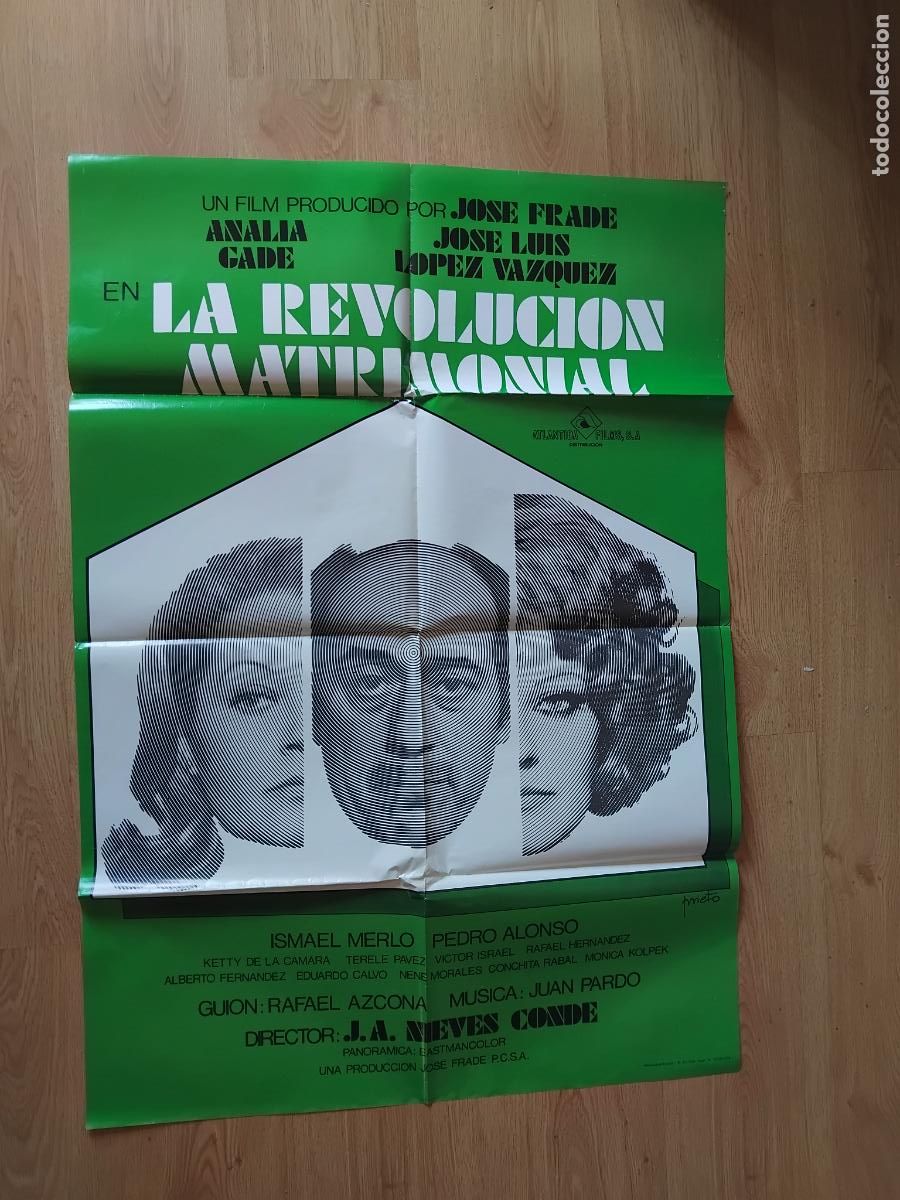 Cine: LA REVOLUCION MATRIMONIAL JOSE LUIS LOPEZ VAZQUEZ ANALIA CARTEL DE CINE POSTER ORIGINAL. 100 X 70 CM
