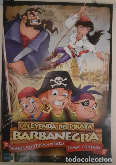 Cine: Cartel de cine original - La Leyenda del Pirata Barbanegra (2001) Universal - 100x70 cm