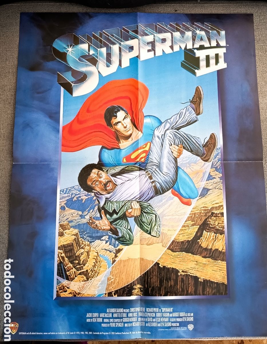 Cine: Poster Superman III. Mide 44x56 cm. A&ntilde;o 2001