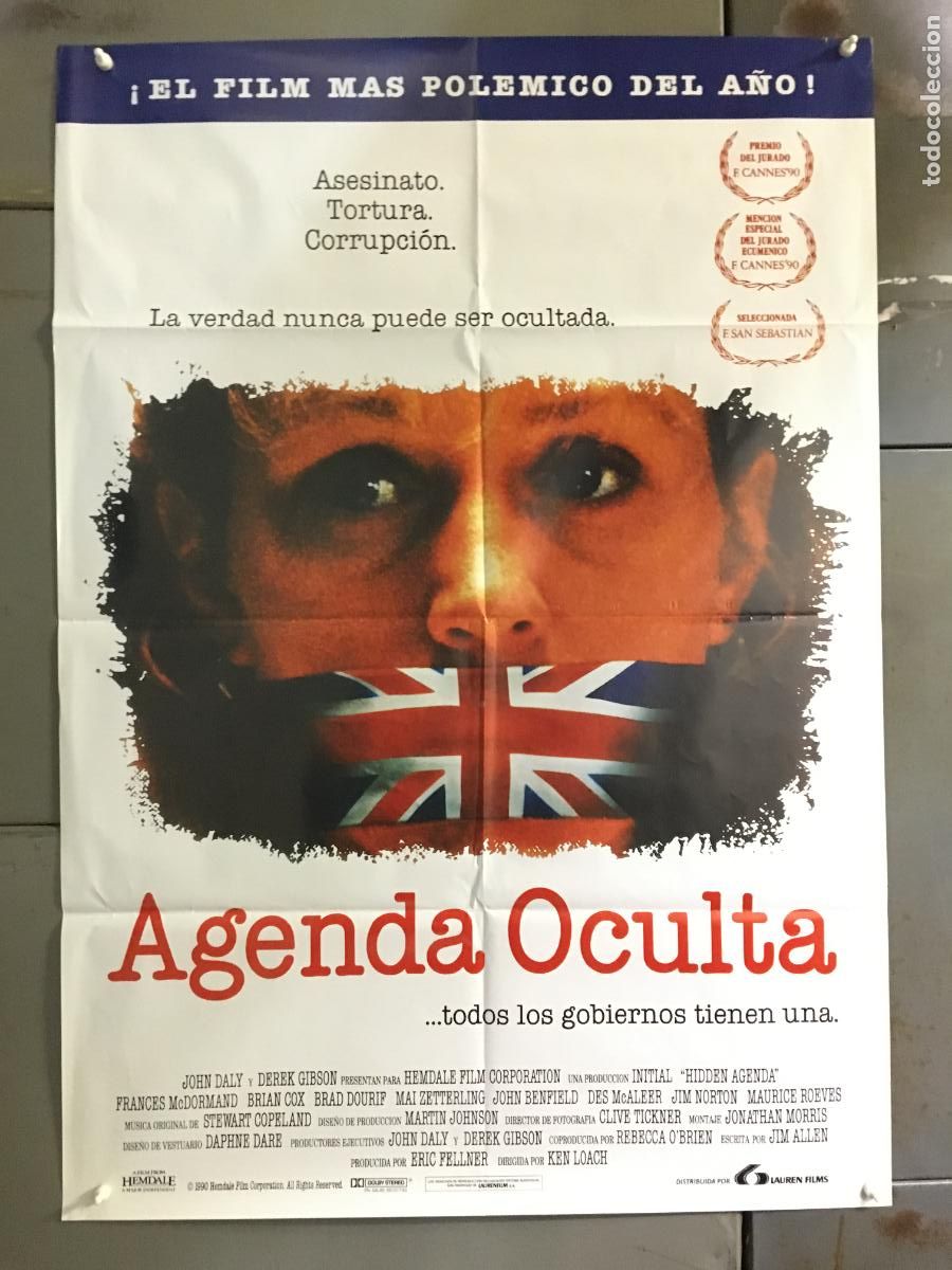 Cine: AFL91 AGENDA OCULTA KEN LOACH POSTER ORIGINAL 70X100 ESTRENO h6