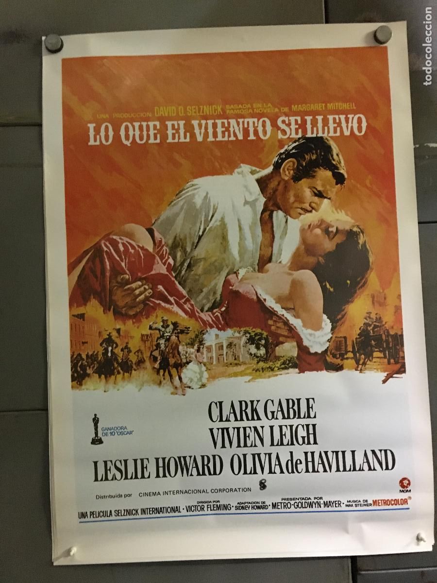 Cine: R0302 LO QUE EL VIENTO SE LLEVO CLARK GABLE VIVIEN LEIGH POSTER 70X100 h11