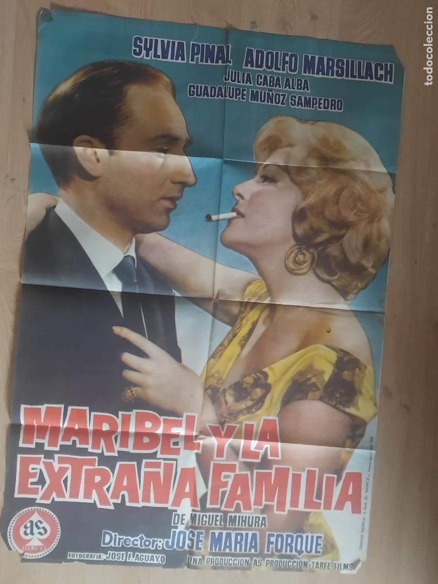 Cine: MARIBEL Y LA EXTRA&Ntilde;A FAMILIA ADOLFO MARSILLACH CARTEL DE CINE POSTER ORIGINAL. 100 X 70 CM.
