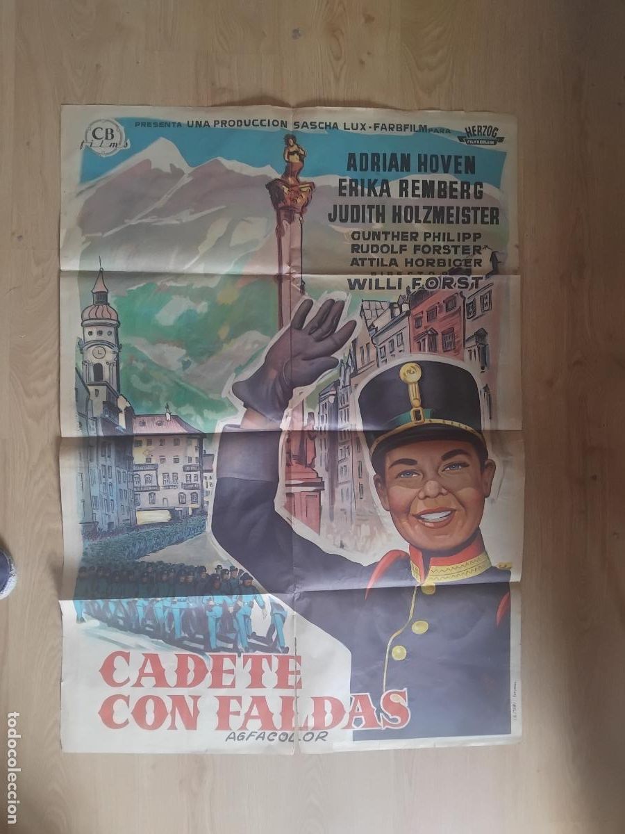 Cine: CADETE CON FALDAS CARTEL DE CINE POSTER ORIGINAL. 100 X 70 CM.