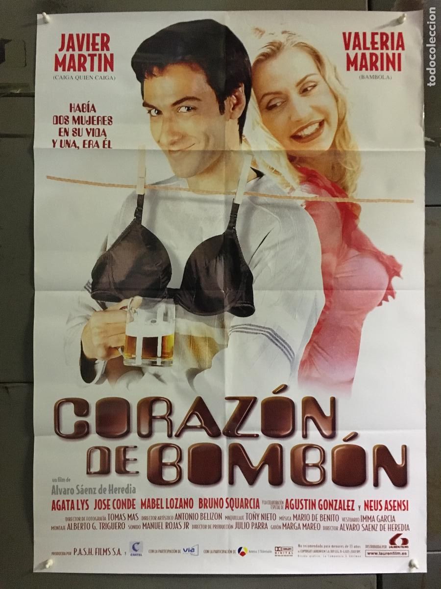 Cine: AFM04 CORAZON DE BOMBON VALERIA MARINI JAVIER MARTIN POSTER ESTRENO 70X100