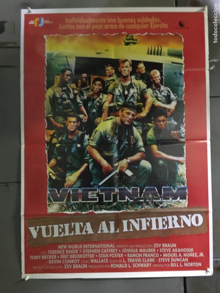 Cine: AFM15 VIETNAM VUELTA AL INFIERNO POSTER ORIGINAL 70X100 ESTRENO h2