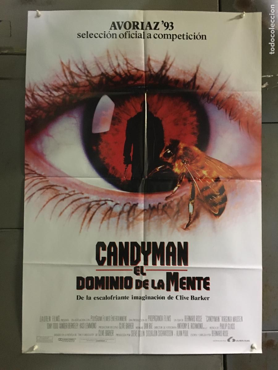 Cine: AFM27 CANDYMAN EL DOMINIO DE LA MENTE CLIVE BARKER POSTER ORIGINAL 70X100 ESTRENO