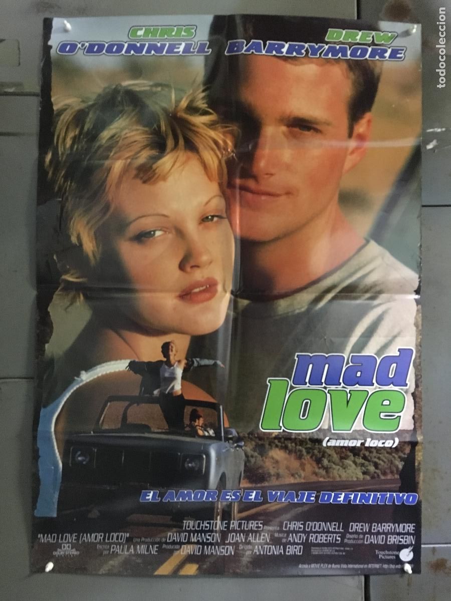 Cine: AFM29 MAD LOVE CHRIS O'DONNEL DREW BARRYMORE POSTER ORIGINAL 70X100 ESTRENO h1