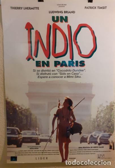 Cine: CARTEL DE CINE ORIGINAL: UN INDIO EN PAR&Iacute;S (1994)