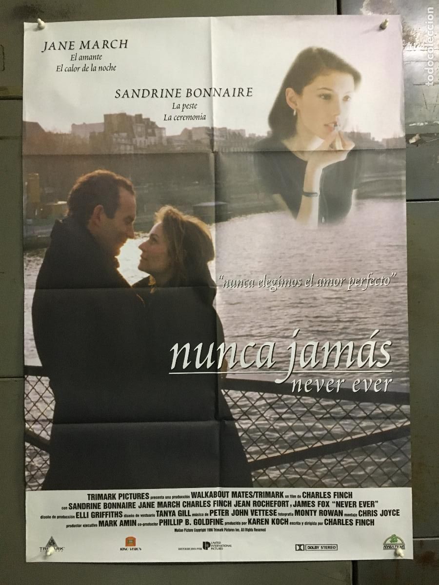 Cine: AFM35 NUNCA JAMAS JANE MARCH SANDRINE BONNAIRE POSTER ORIGINAL ESTRENO 70X100