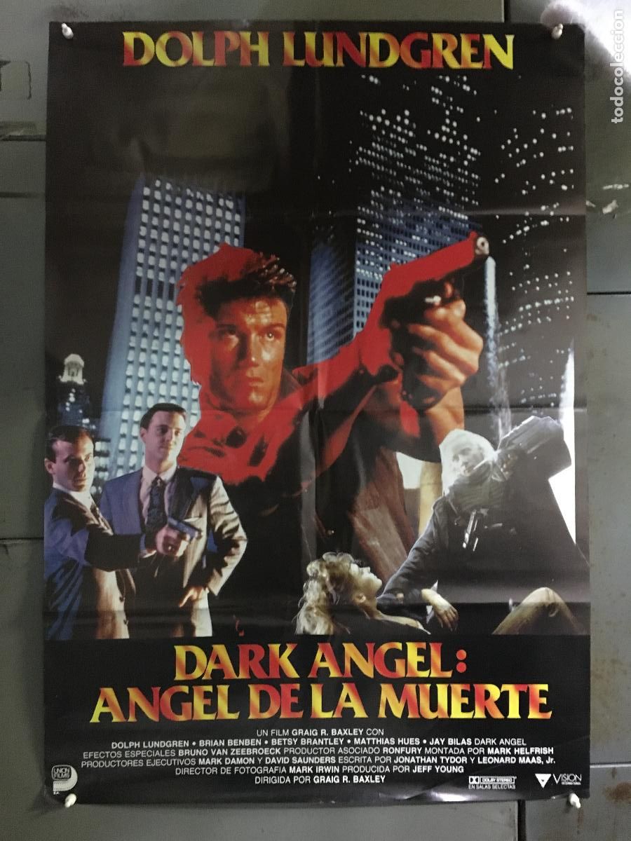 Cine: AFM40 DARK ANGEL ANGEL DE LA MUERTE DOLPH LUNDGREN POSTER ORIGINAL 70X100 ESTRENO h4