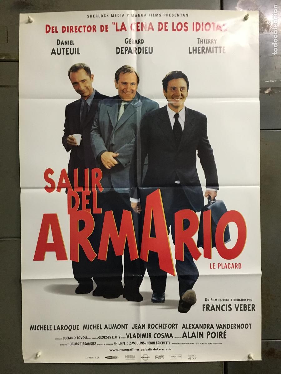 Cine: AFM46 SALIR DEL ARMARIO GERARD DEPARDIEU DANIEL AUTEUIL POSTER ORIGINAL 70X100 ESTRENO h1