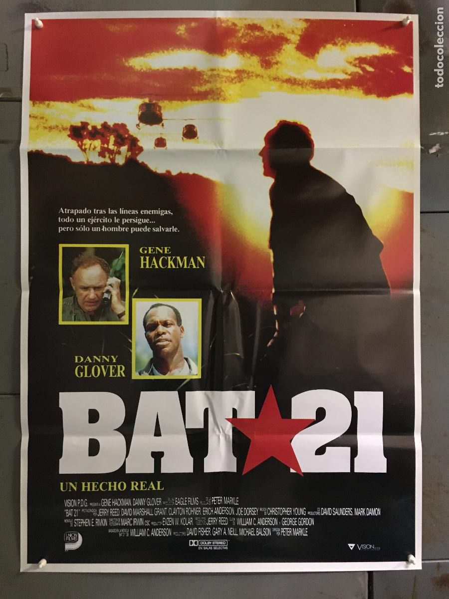 Cin&eacute;ma: AFM51 BAT 21 GENE HACKMAN DANNY GLOVER POSTER ORIGINAL 70X100 ESTRENO h5