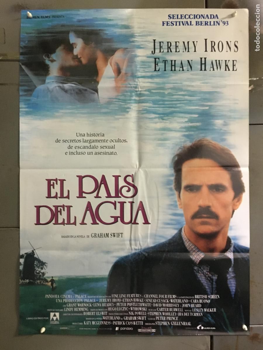 Cine: AFM54 EL PAIS DEL AGUA JEREMY IRONS ETHAN HAWKE POSTER ORIGINAL 70X100 ESTRENO h8