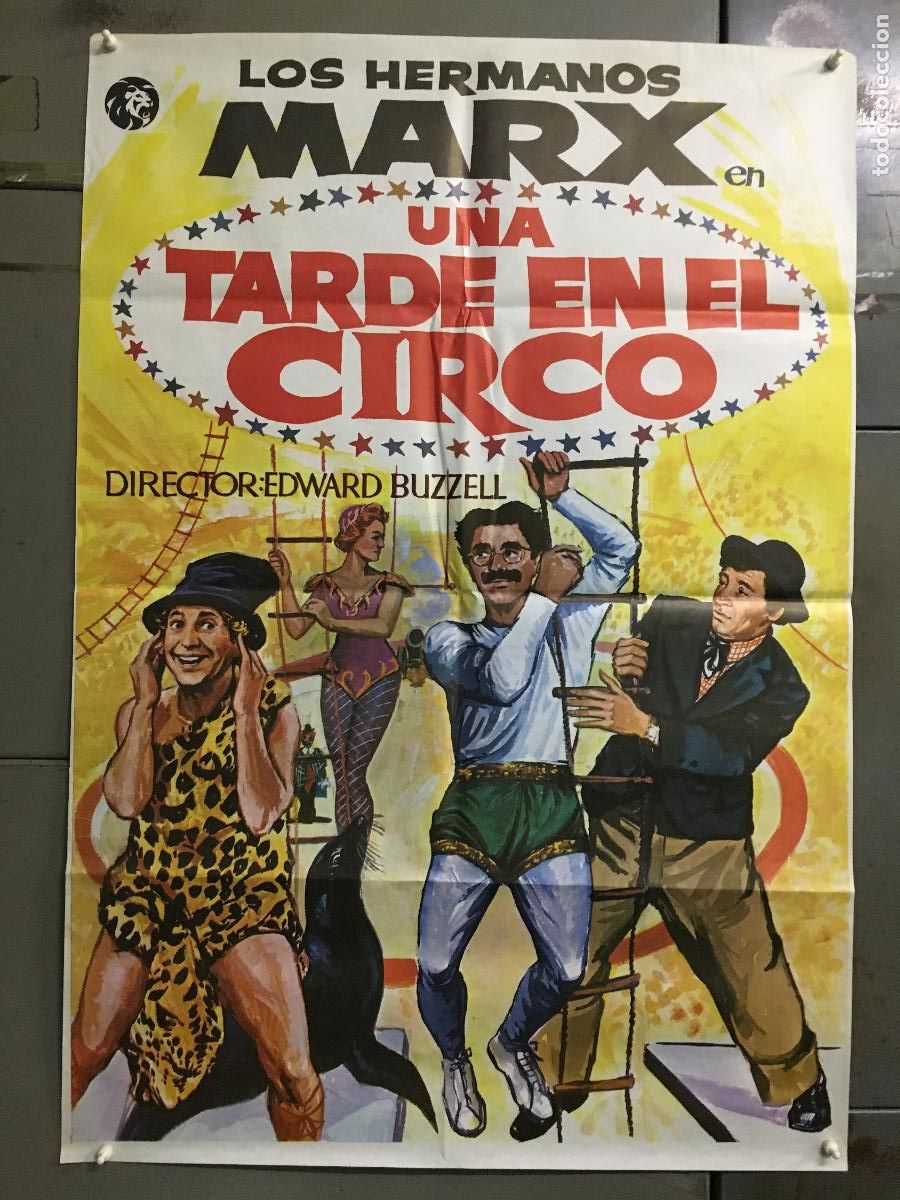Cine: AFM55 UNA TARDE EN EL CIRCO HERMANOS MARX POSTER ORIGINAL 70X100 ESPA&Ntilde;OL h6