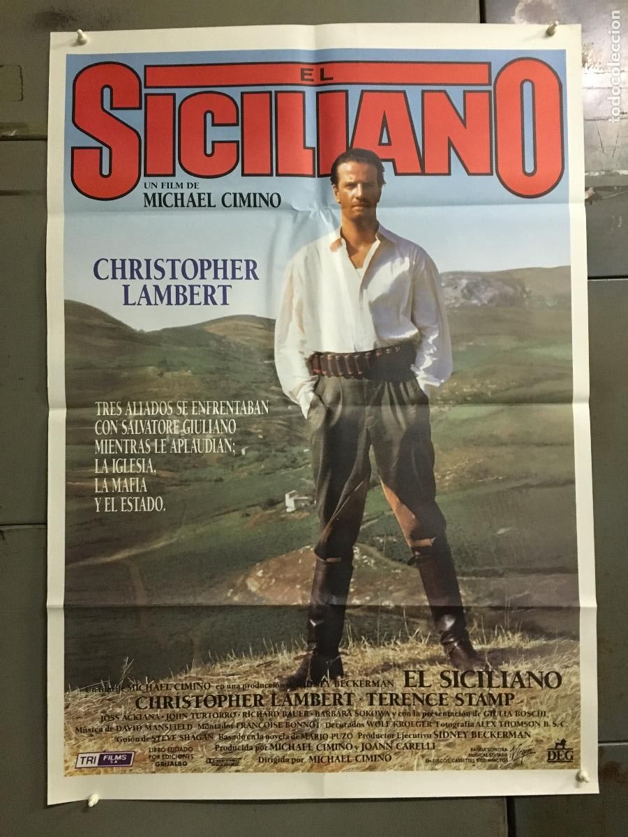 Cine: AFM58 EL SICILIANO CHRISTOPHER LAMBERT MICHAEL CIMINO POSTER ORIGINAL 70X100 ESTRENO h4