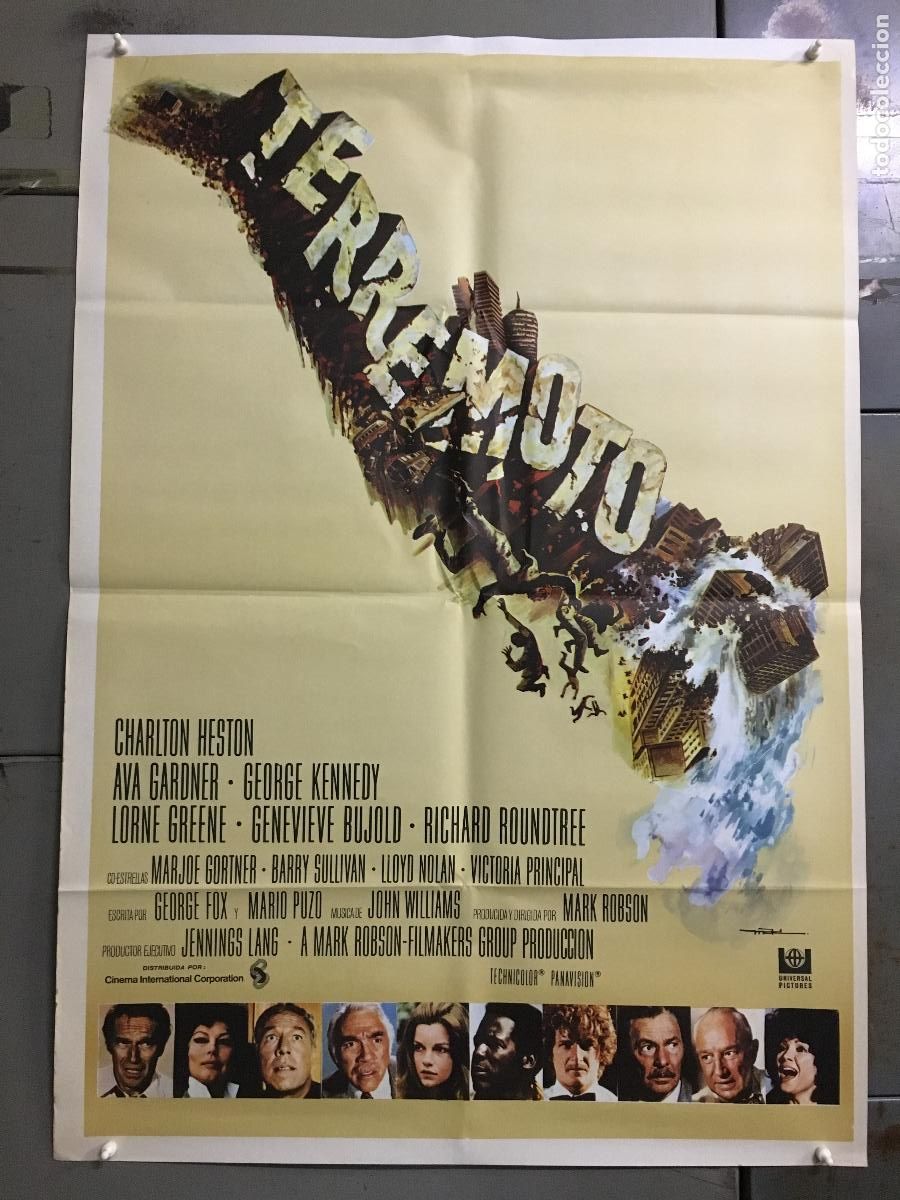 Cine: AFM59 TERREMOTO CHARLTON HESTON AVA GARDNER MAC POSTER ORIGINAL 70X100 ESTRENO h6