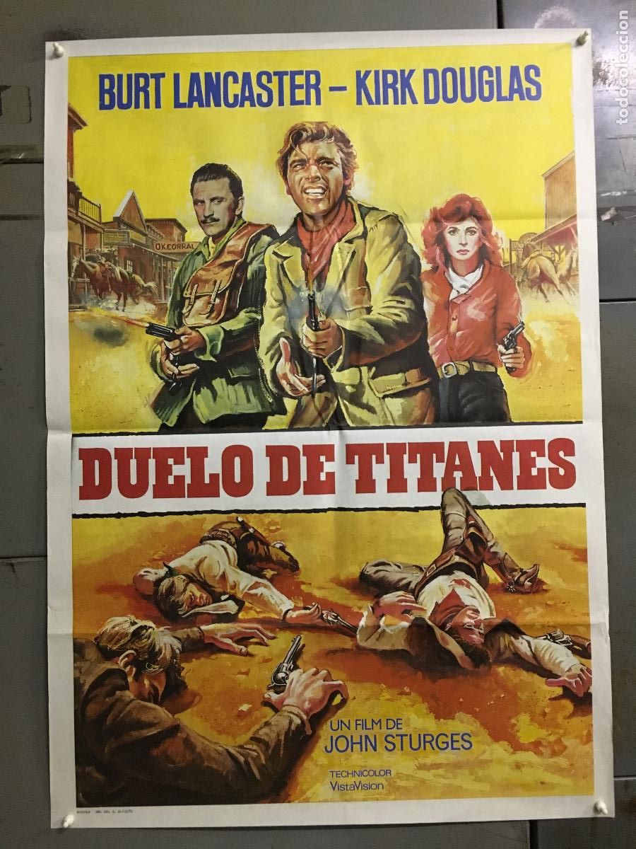 Cine: AFM63 DUELO DE TITANES BURT LANCASTER KIRK DOUGLAS POSTER ORIGINAL 70X100 ESPA&Ntilde;OL h8