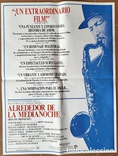 Cine: Alrededor de la medianoche. P&oacute;ster original