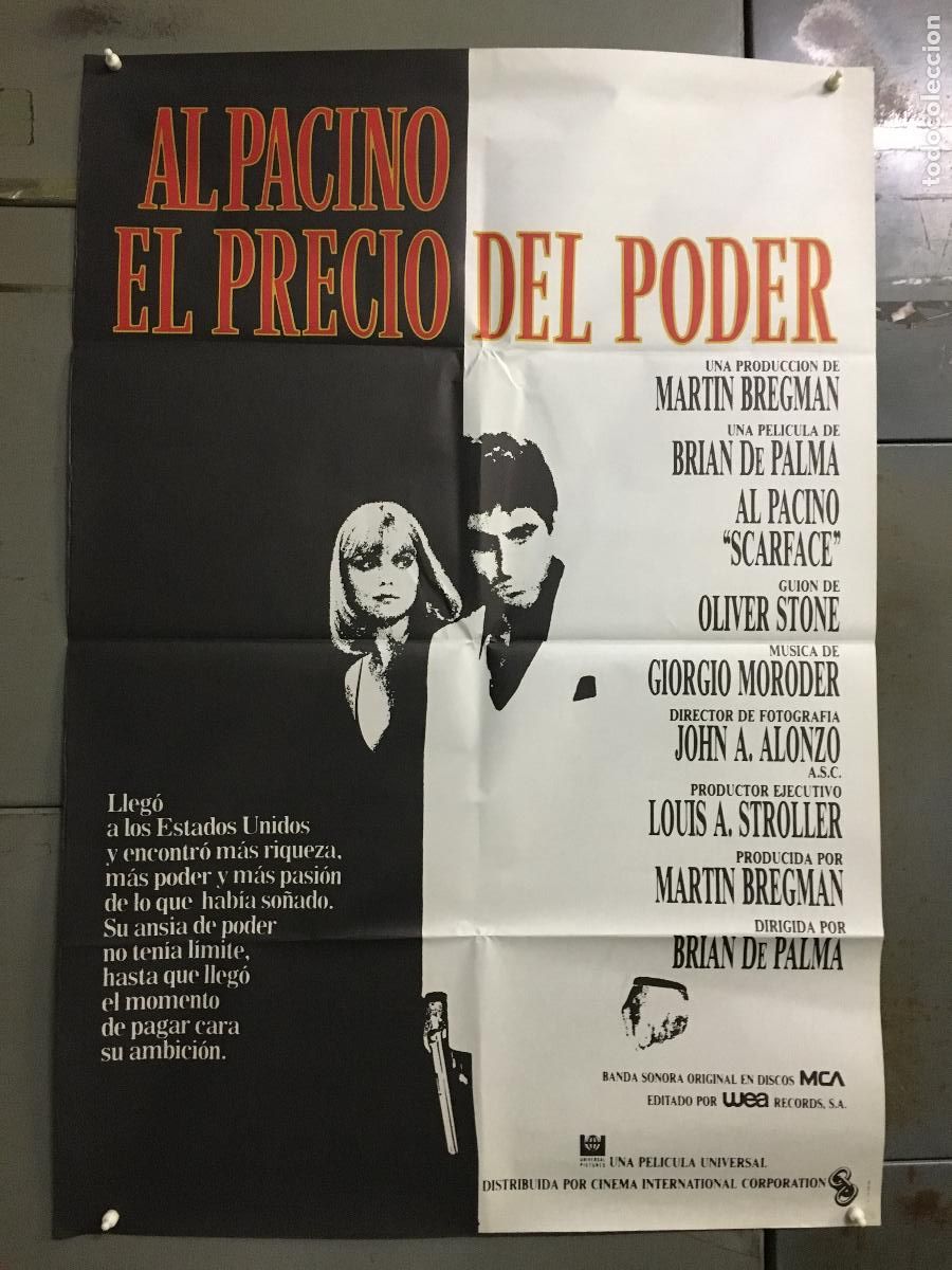 Cine: AFM68 EL PRECIO DEL PODER AL PACINO BRIAN DE PALMA POSTER ORIGINAL 70X100 ESTRENO h5