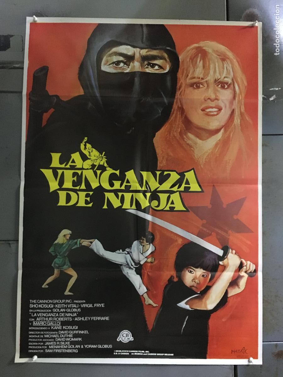 Cine: AFM72 LA VENGANZA DE NINJA SHO KOSUGI ARTES MARCIALES POSTER ORIGINAL 70X100 ESTRENO h6