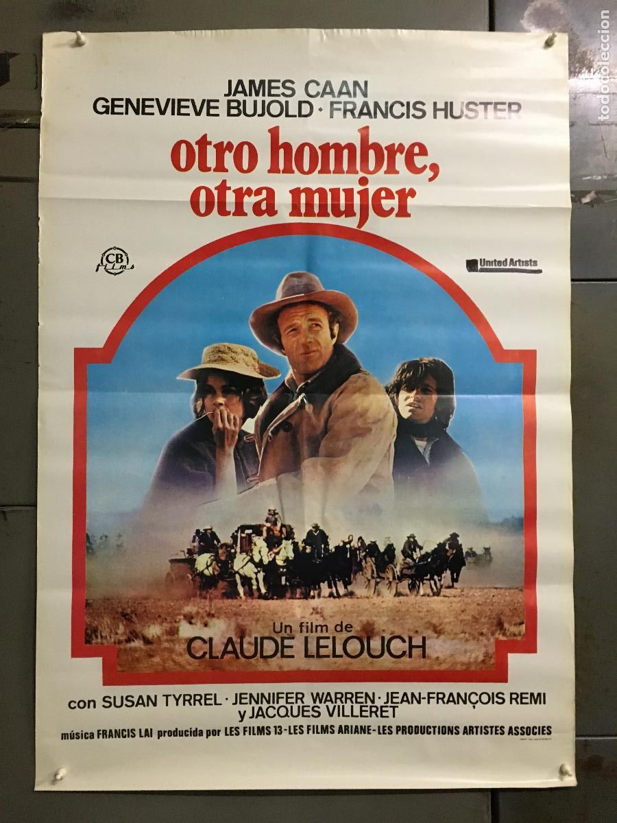 Cine: AFM75 OTRO HOMBRE OTRA MUJER CLAUDE LELOUCH GENEVIEVE BUJOLD POSTER ORIGINAL ESTRENO 70X100 h4