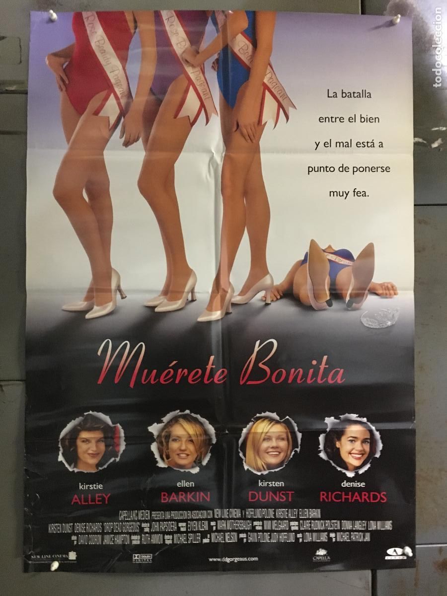 Cine: AFM78 MUERETE BONITA ELLEN BARKIN KIRSTEN DUNST POSTER ORIGINAL ESTRENO 70X100 h0