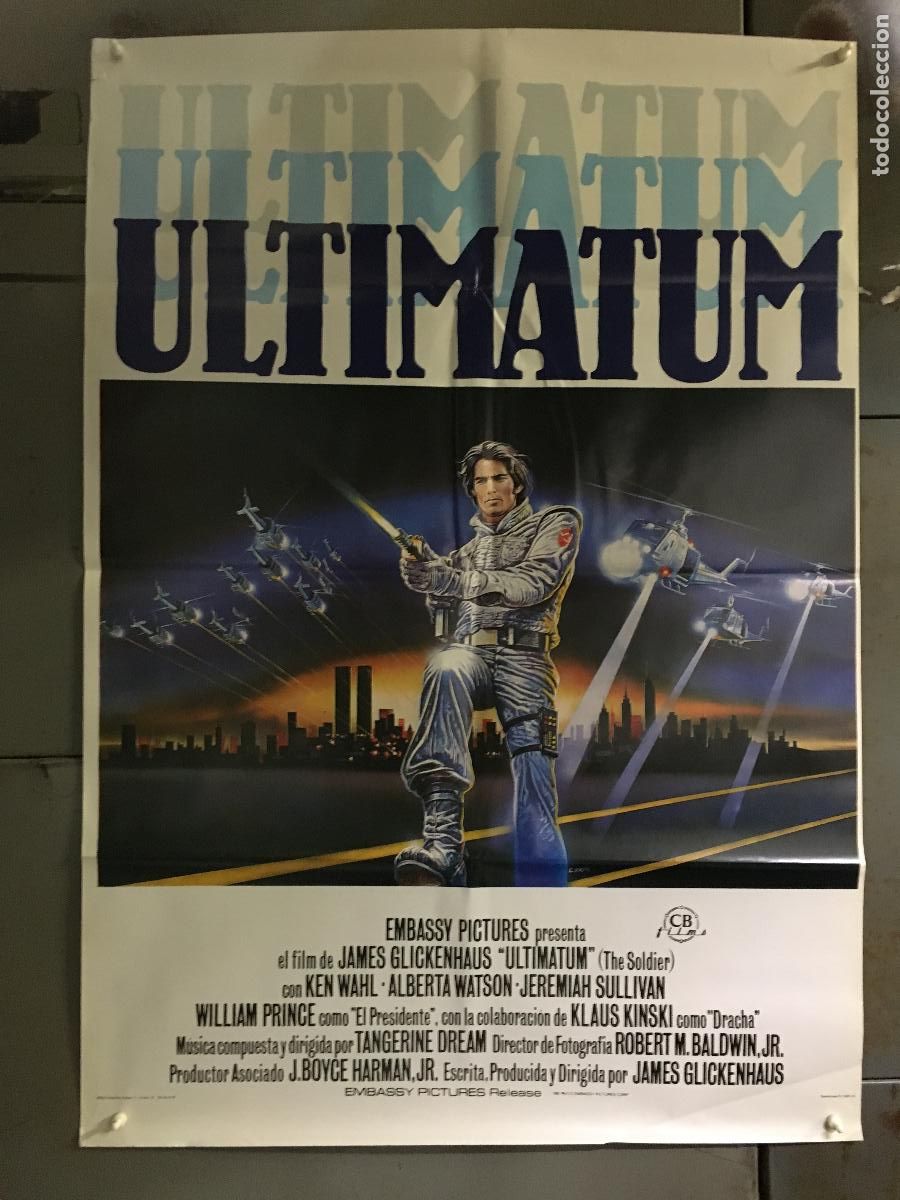 Cine: AFM83 ULTIMATUM KEN WAHL KLAUS KINSKI POSTER ORIGINAL 70X100 ESTRENO h7