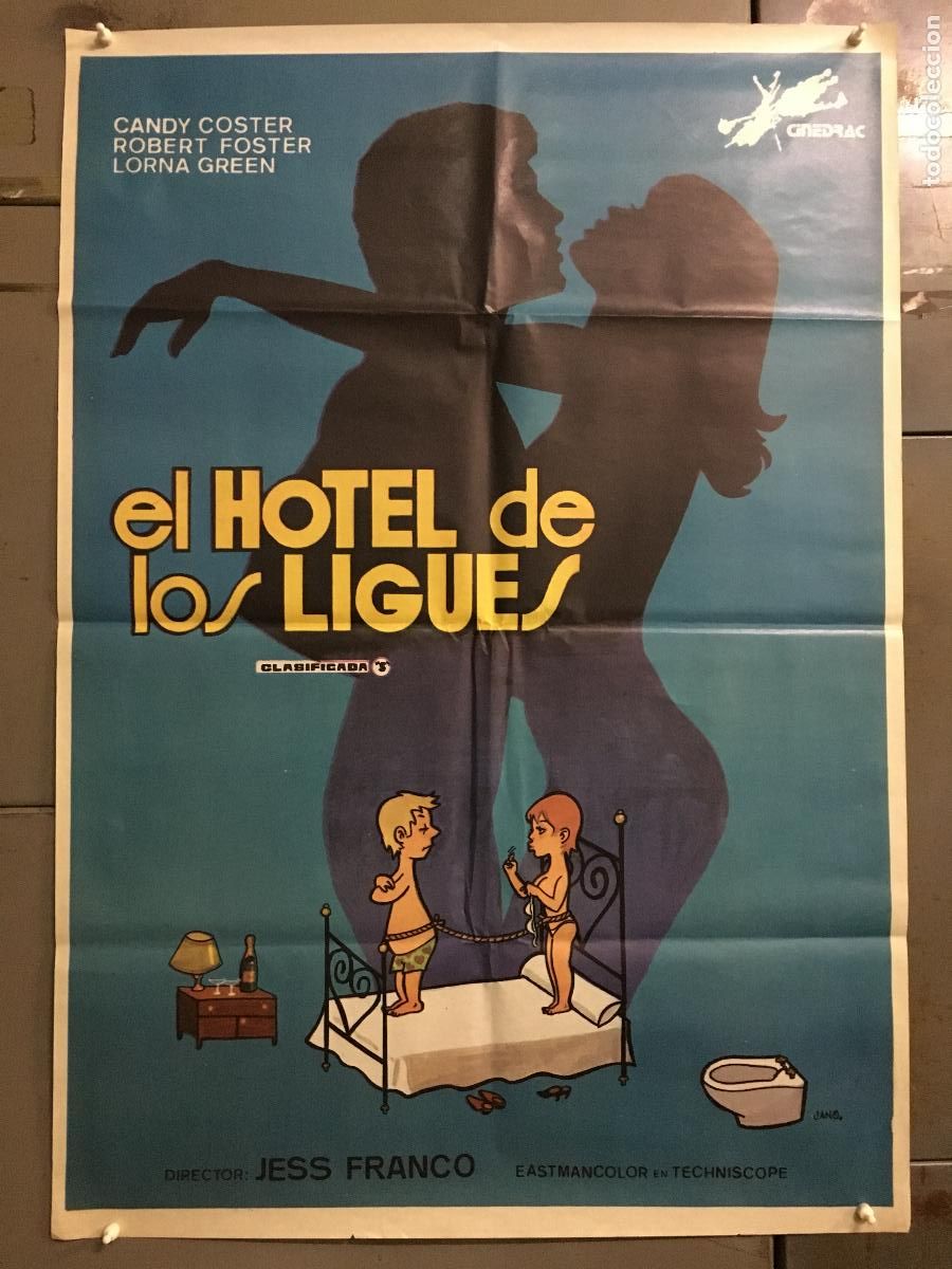 Cine: AFM95 EL HOTEL DE LOS LIGUES JESUS FRANCO LINA ROMAY POSTER ORIGINAL ESTRENO 70X100 h6