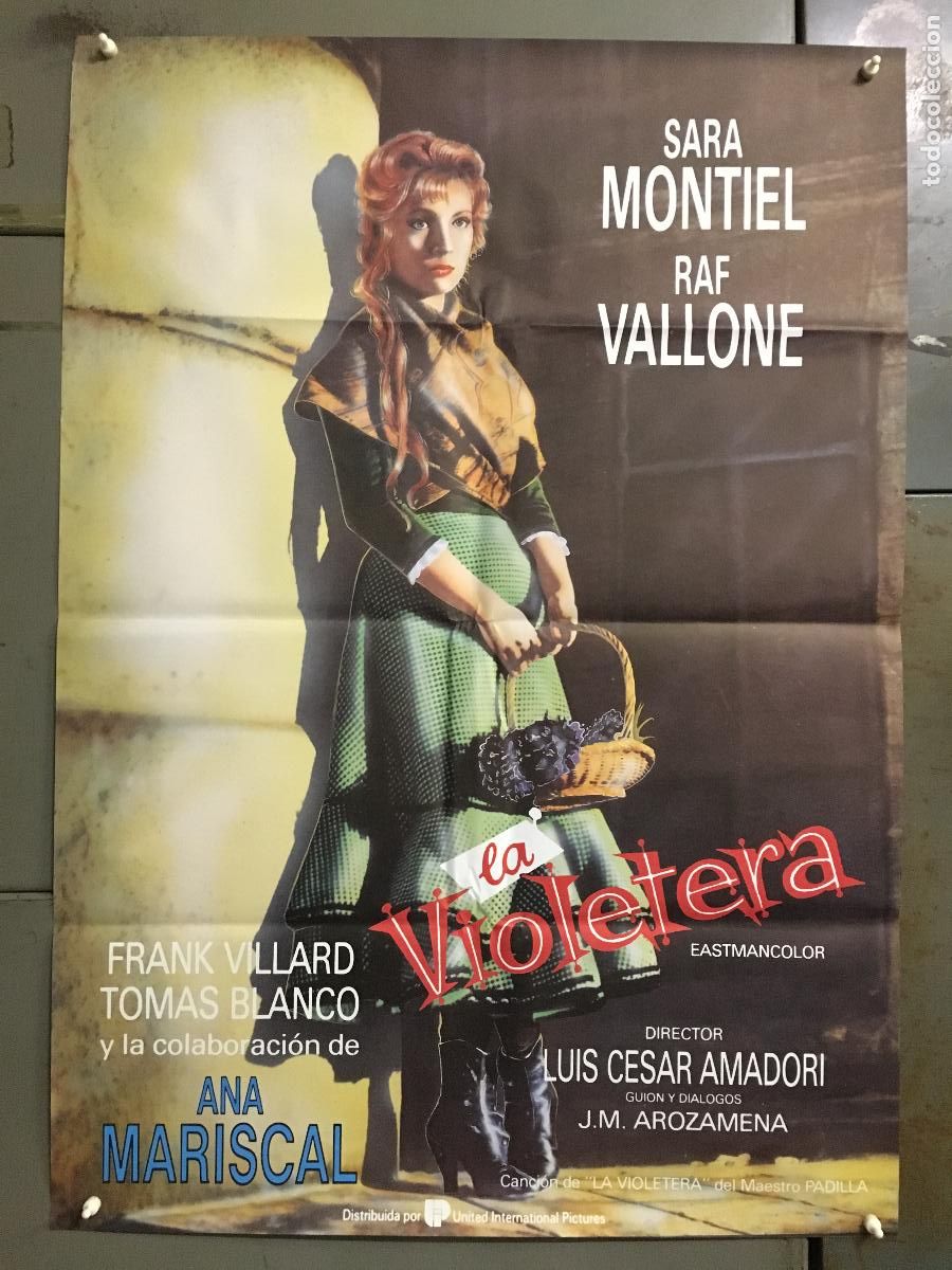 Cine: AFM96 LA VIOLETERA SARA MONTIEL POSTER ORIGINAL 70X100 ESPA&Ntilde;OL h5