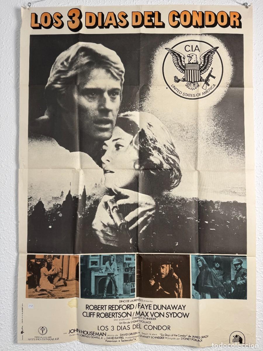 Cine: Cartel Original Cine Espa&ntilde;ol Los Tres D&iacute;as del C&oacute;ndor (1975) 70x100 cm | Robert Redford | Sydney №39