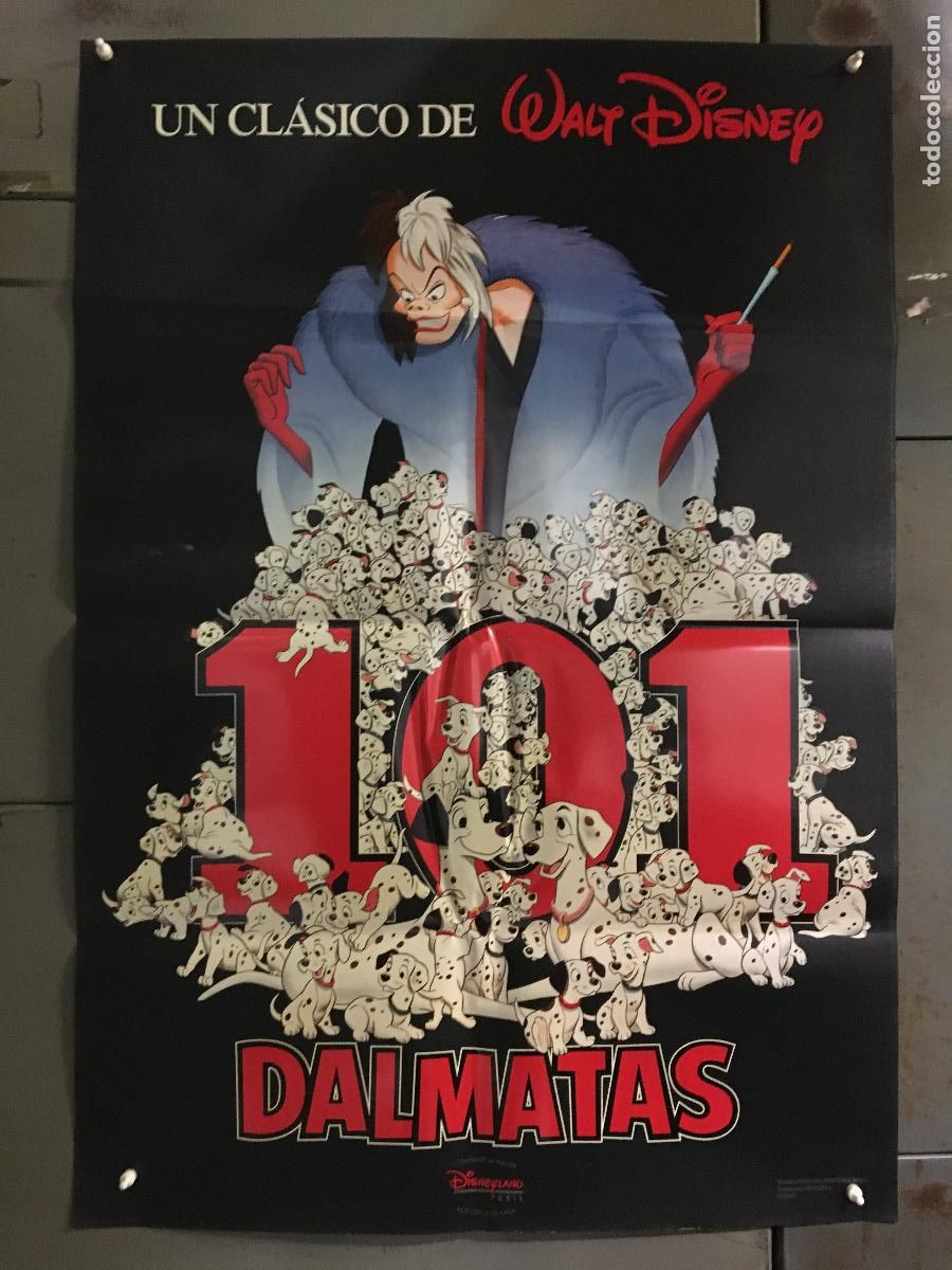 Cine: AFM99 101 DALMATAS WALT DISNEY ANIMACION POSTER ORIGINAL 70X100 R-90'S h4