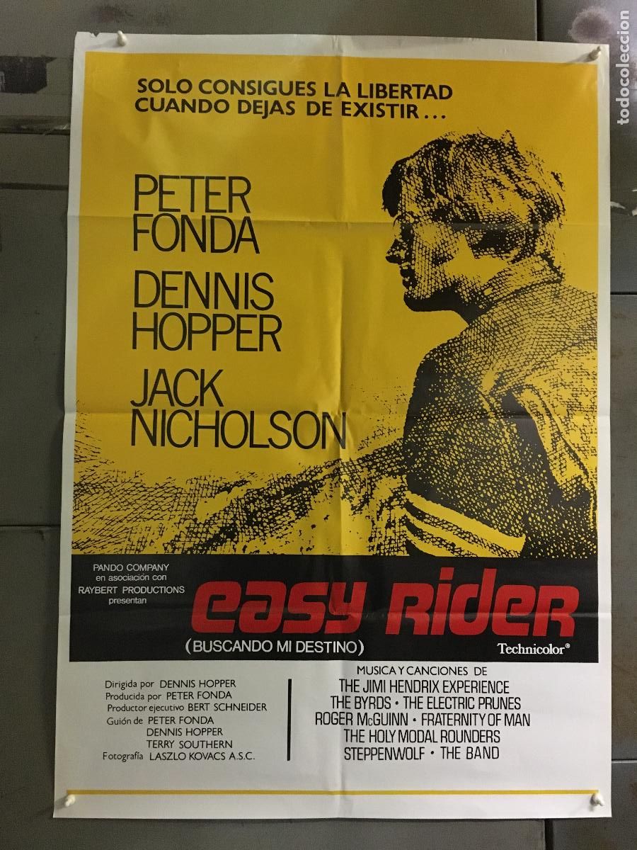 Cine: AFN00 EASY RIDER buscando mi destino DENNIS HOPPER JACK NICHOLSON POSTER ORIG 70X100 ESPA&Ntilde;OL R-85 h4