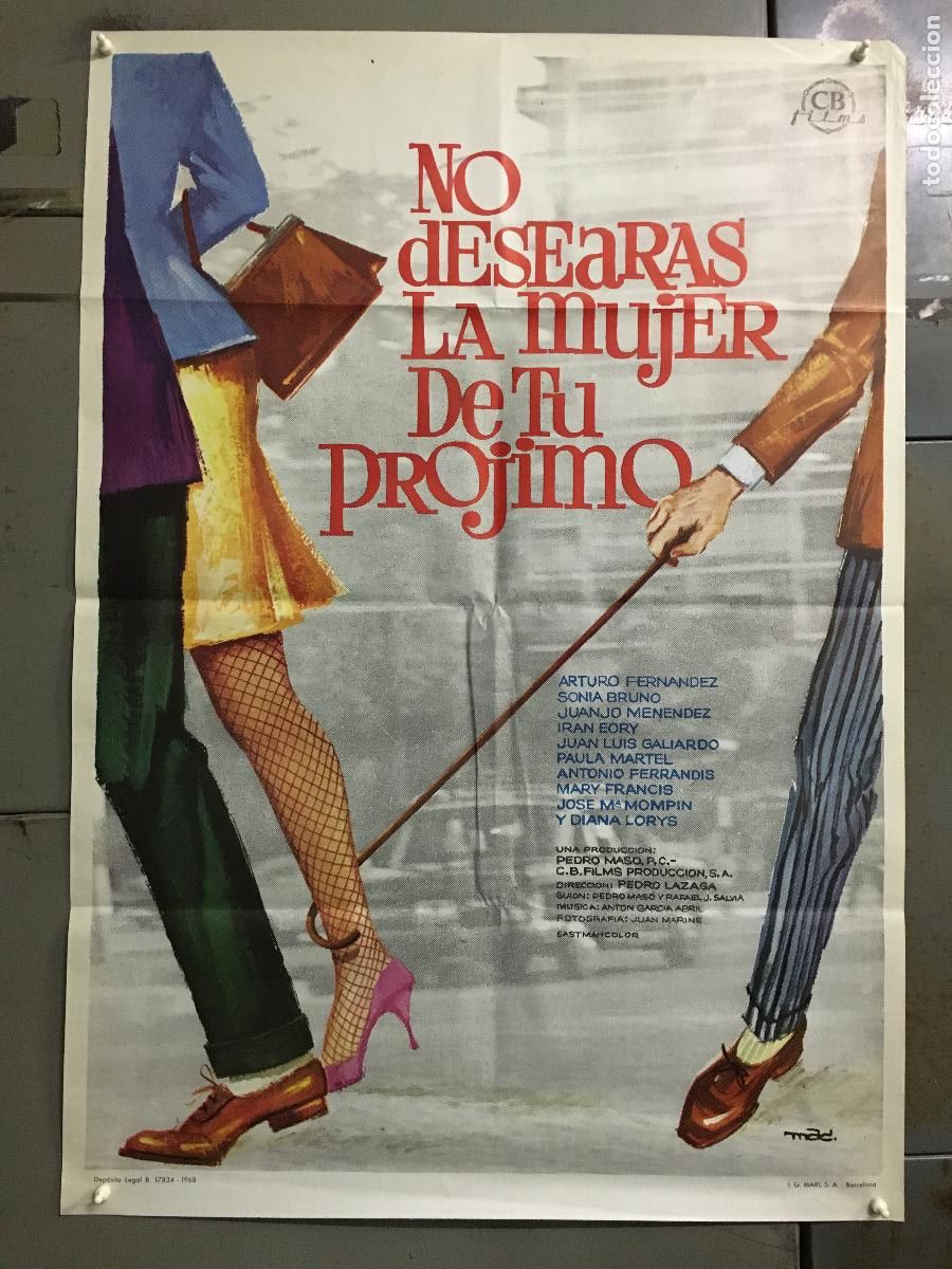 Cine: AFN04 NO DESEARAS LA MUJER DE TU PROJIMO SONIA BRUNO ARTURO FERNANDEZ MAC POSTER 70X100 ESTRENO h5