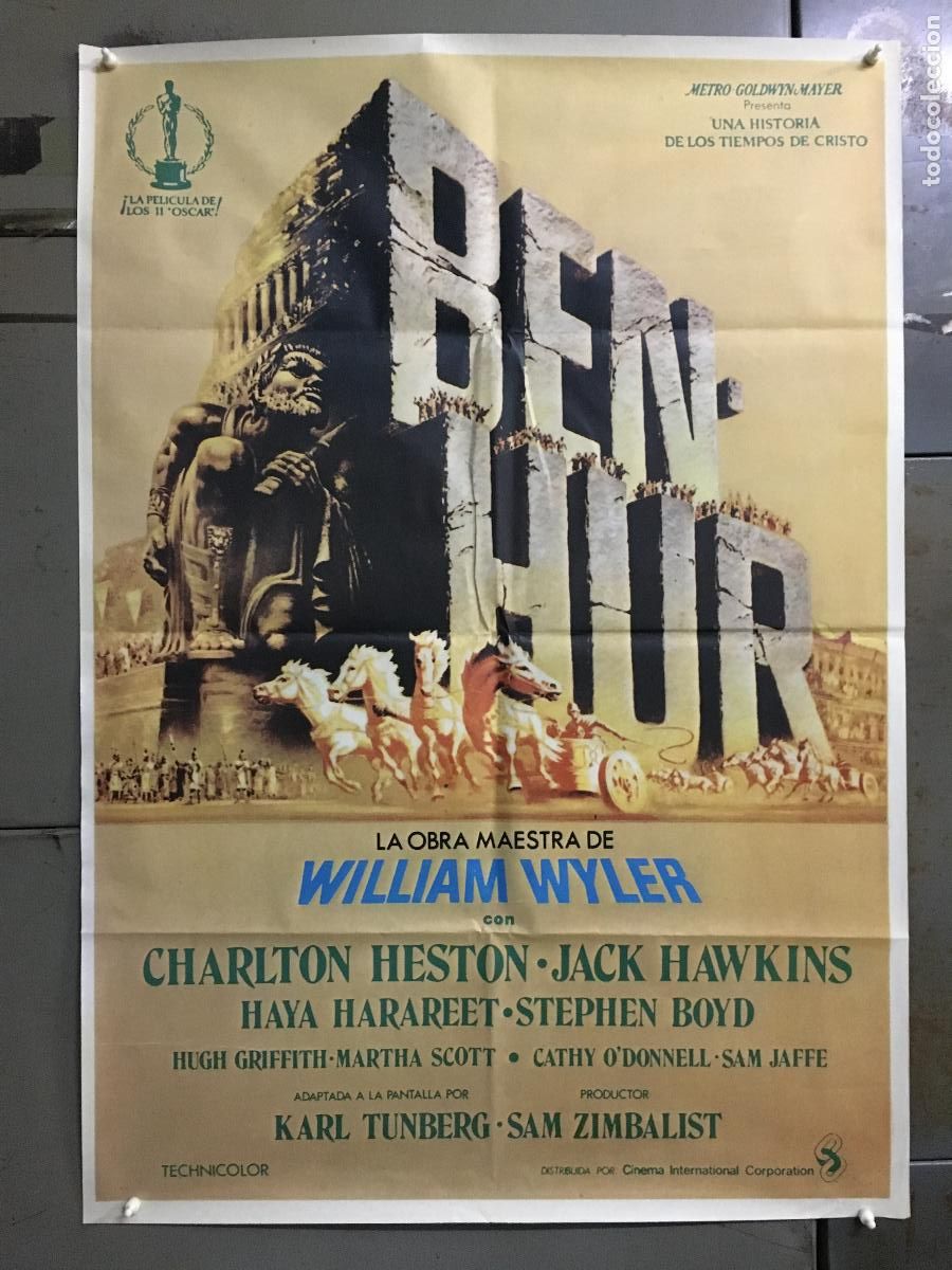 Cine: AFN11 BEN HUR CHARLTON HESTON POSTER ORIGINAL ESPA&Ntilde;OL 70X100 h3