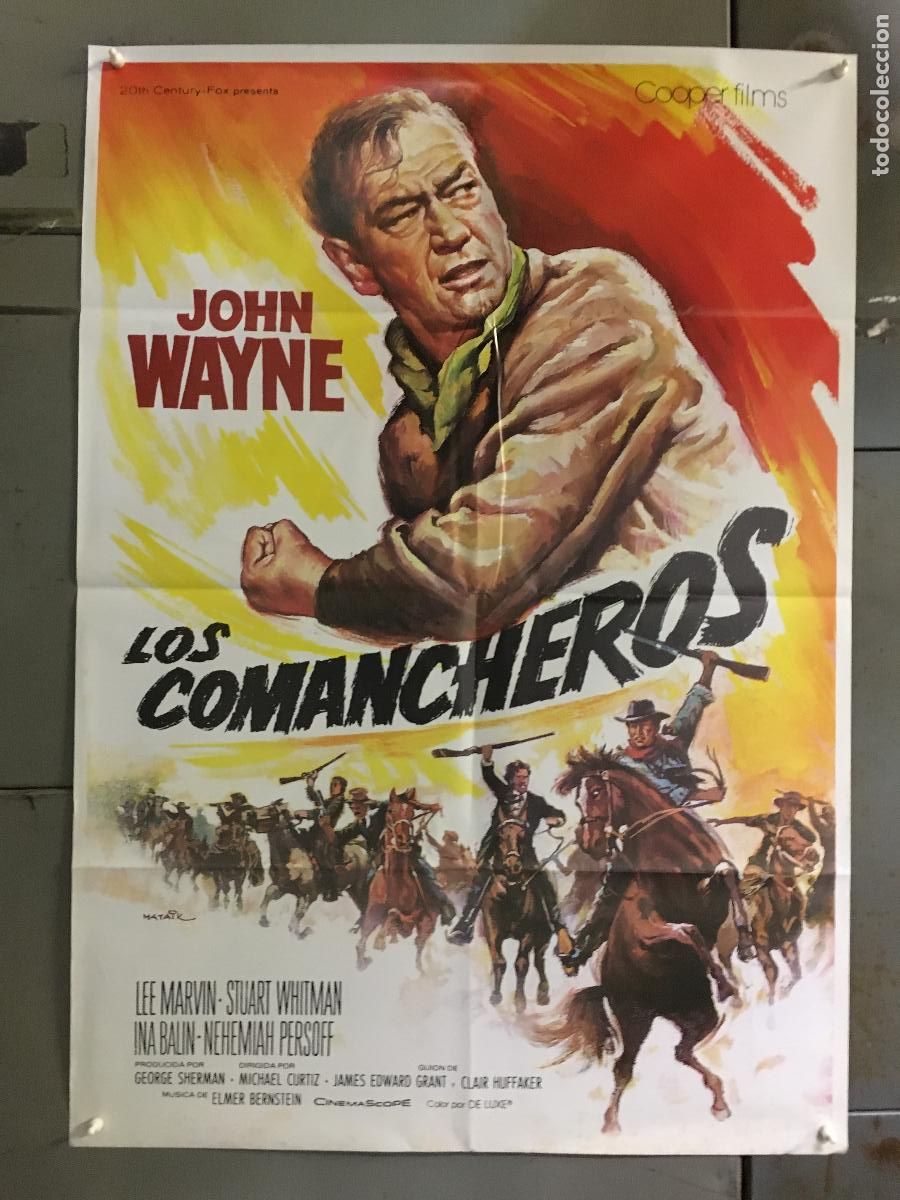 Cine: AFN13 LOS COMANCHEROS JOHN WAYNE POSTER ORIGINAL 70X100 R-80S ESPA&Ntilde;OL h5