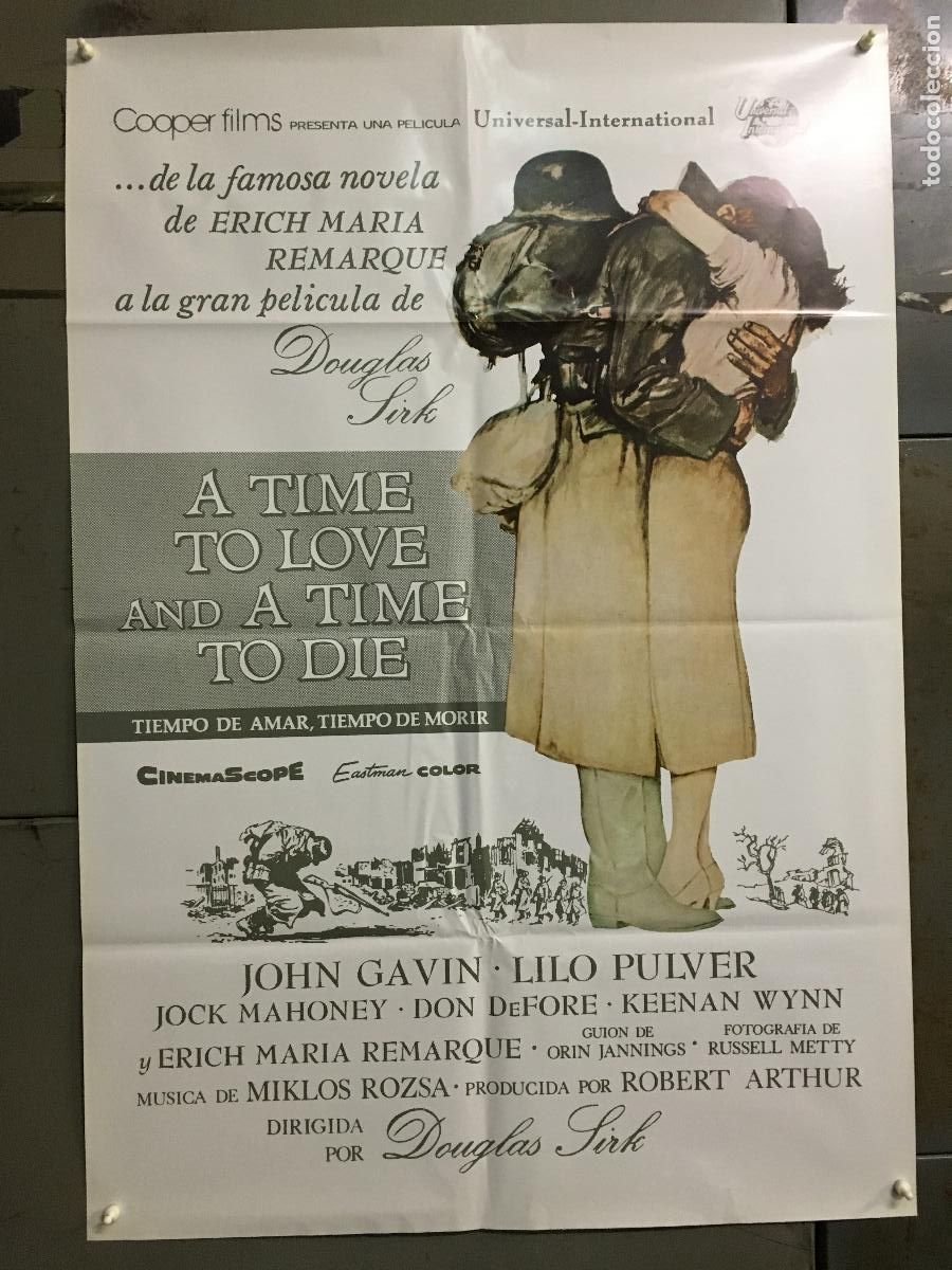 Cine: AFN17 TIEMPO DE AMAR TIEMPO DE MORIR JOHN GAVIN DOUGLAS SIRK POSTER ORIGINAL 70X100 ESPA&Ntilde;OL h6
