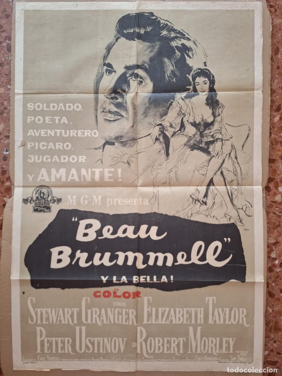 Kino: CARTEL CINE PELICULA BEAU BRUMMELL ELIZABETH TAYLOR ORIGINAL ARGENTINA A&Ntilde;O 1955 MIDE 110X74 A 236