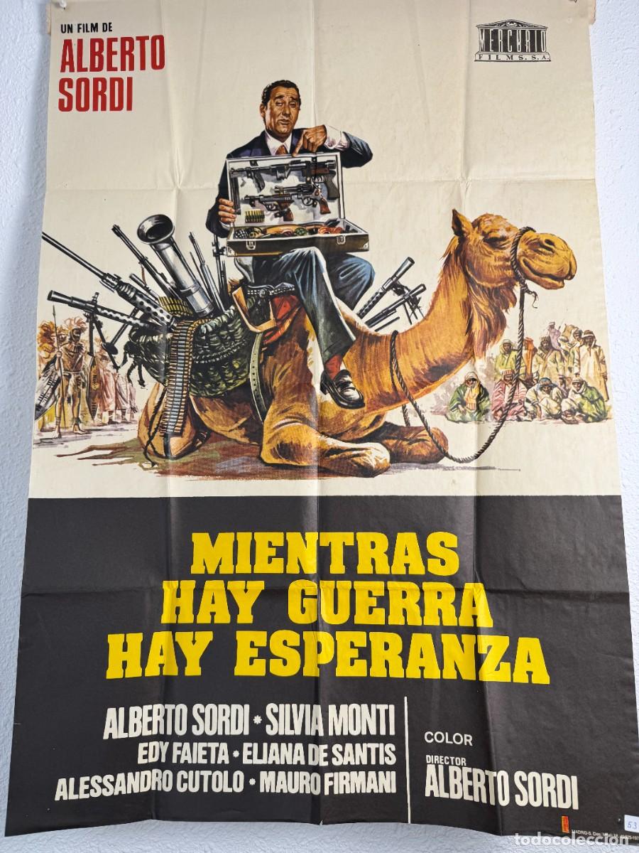 Cine: Cartel Original Mientras Hay Guerra Hay Esperanza 1974 70x100 cm Alberto Sordi Cine Espa&ntilde;ol N53