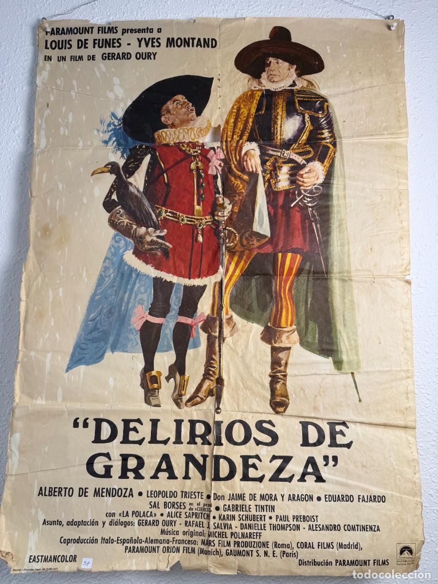 Cine: Cartel Original Delirios de Grandeza 1972 70x100 cm Louis de Fun&egrave;s Yves Montand Cine Espa&ntilde;ol N58