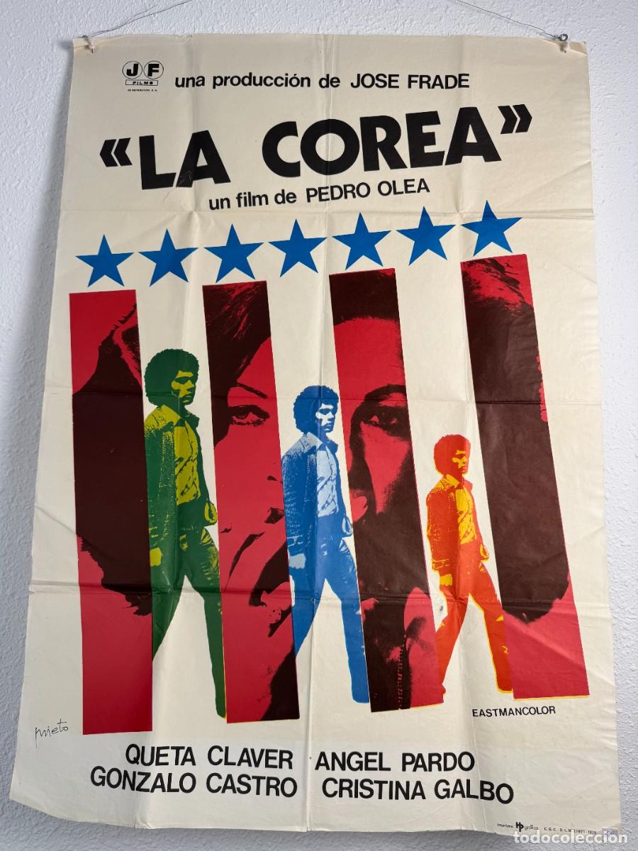 Kino: Cartel Original La Corea 1976 70x100 cm Pedro Olea Queta Claver Cine Espa&ntilde;ol Vintage N69