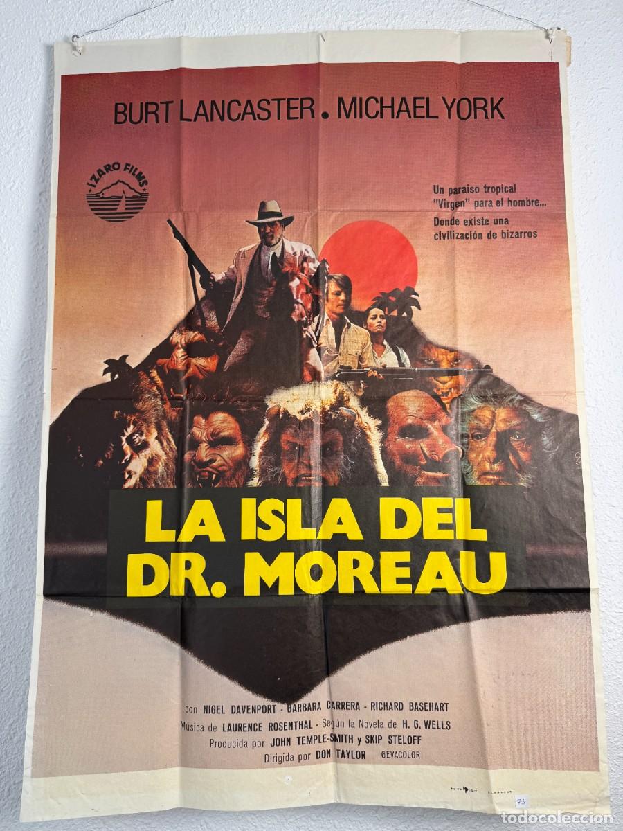 Cine: Cartel Original La Isla del Dr. Moreau 1977 70x100 cm Burt Lancaster Cine Espa&ntilde;ol Vintage N73