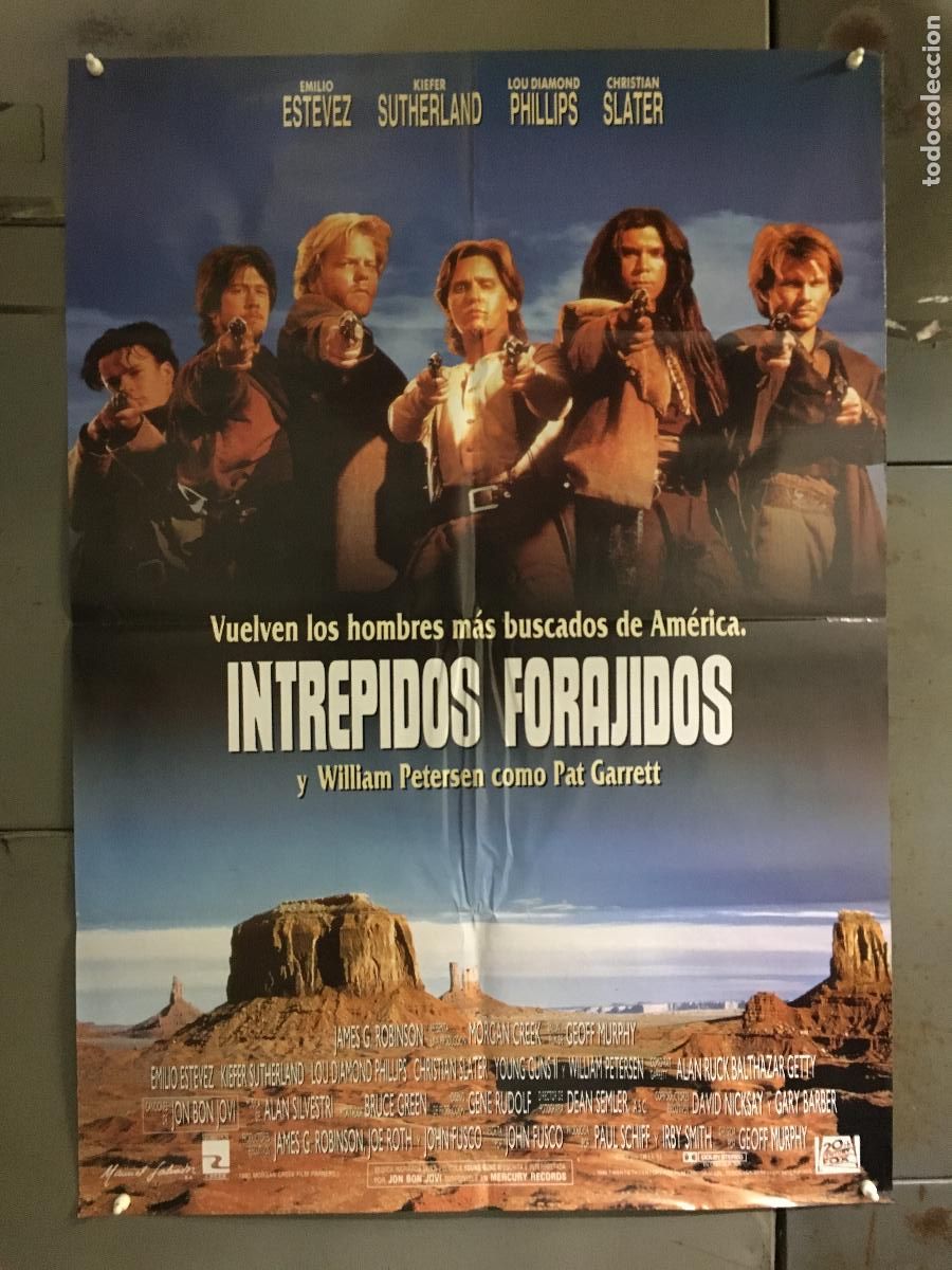 Cine: AFN32 INTREPIDOS FORAJIDOS KIEFER SUTHERLAND CHRISTIAN SLATER POSTER ORIGINAL 70X100 ESTRENO h5