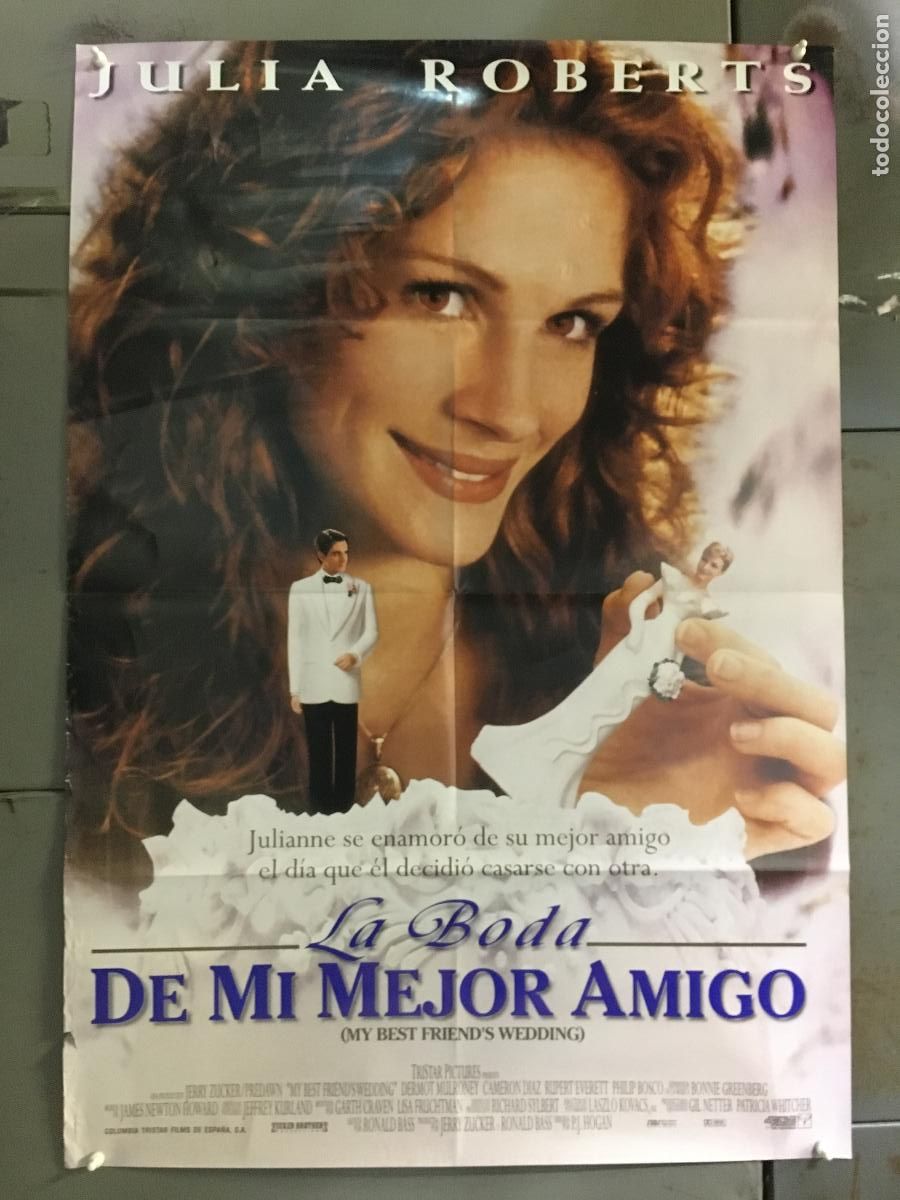 Cine: AFN35 LA BODA DE MI MEJOR AMIGO JULIA ROBERTS CAMERON DIAZ POSTER ORIGINAL ESTRENO 70X100 h0