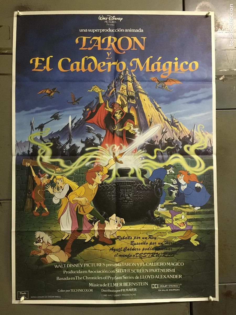 Cine: AFN36 TARON Y EL CALDERO MAGICO WALT DISNEY POSTER ORIGINAL ESTRENO 70X100 h3